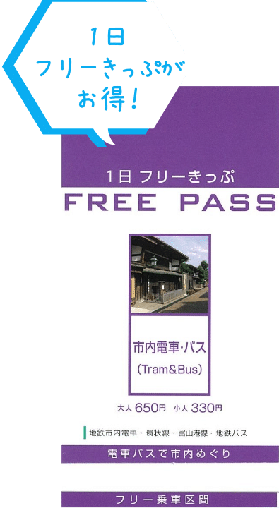 1日フリーきっぷがお得！